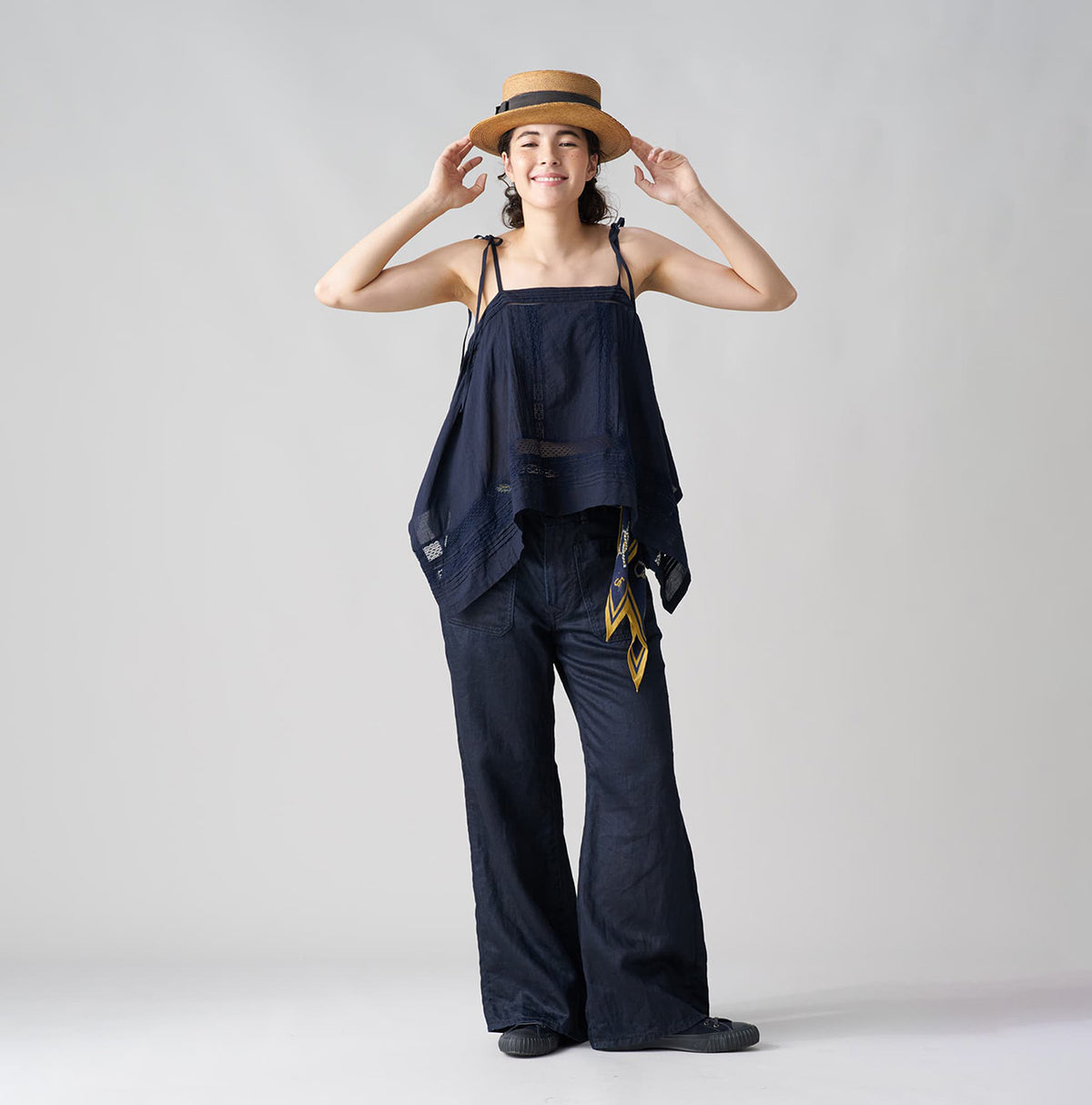 Indigo Linen Sateen Hippie Bachihime