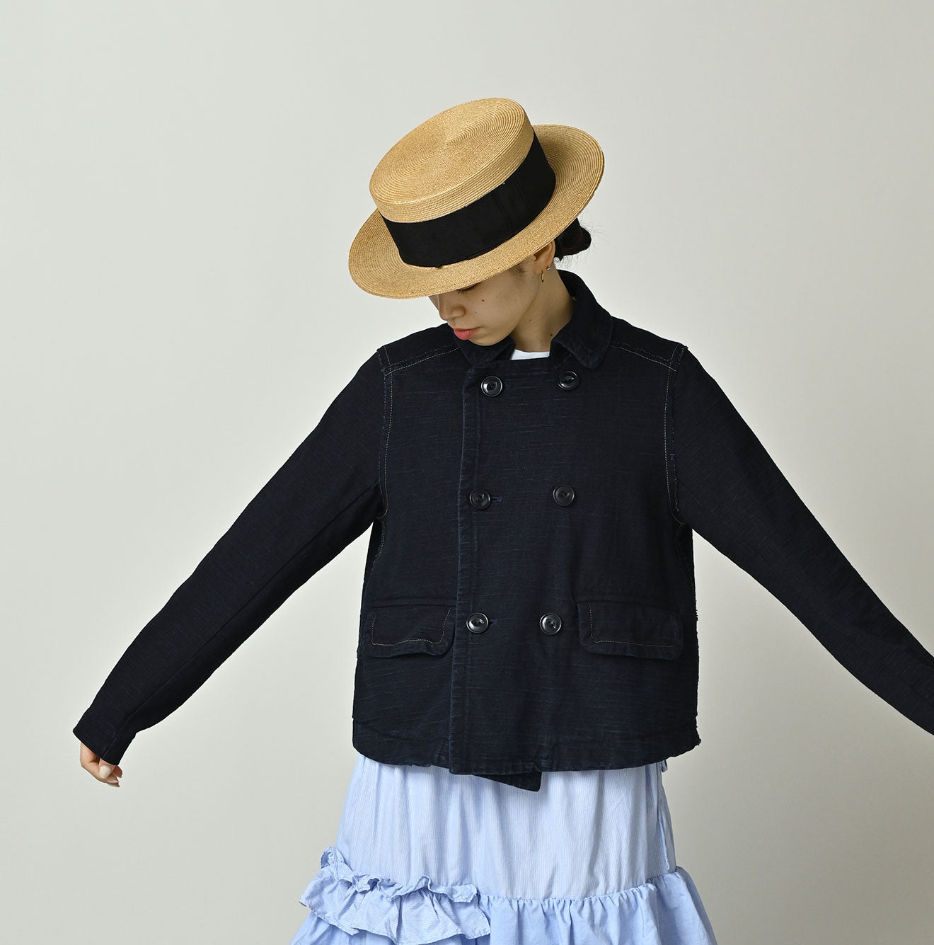 Indigo Dekoboko Tenjiku Annie Double Jacket - Image 6