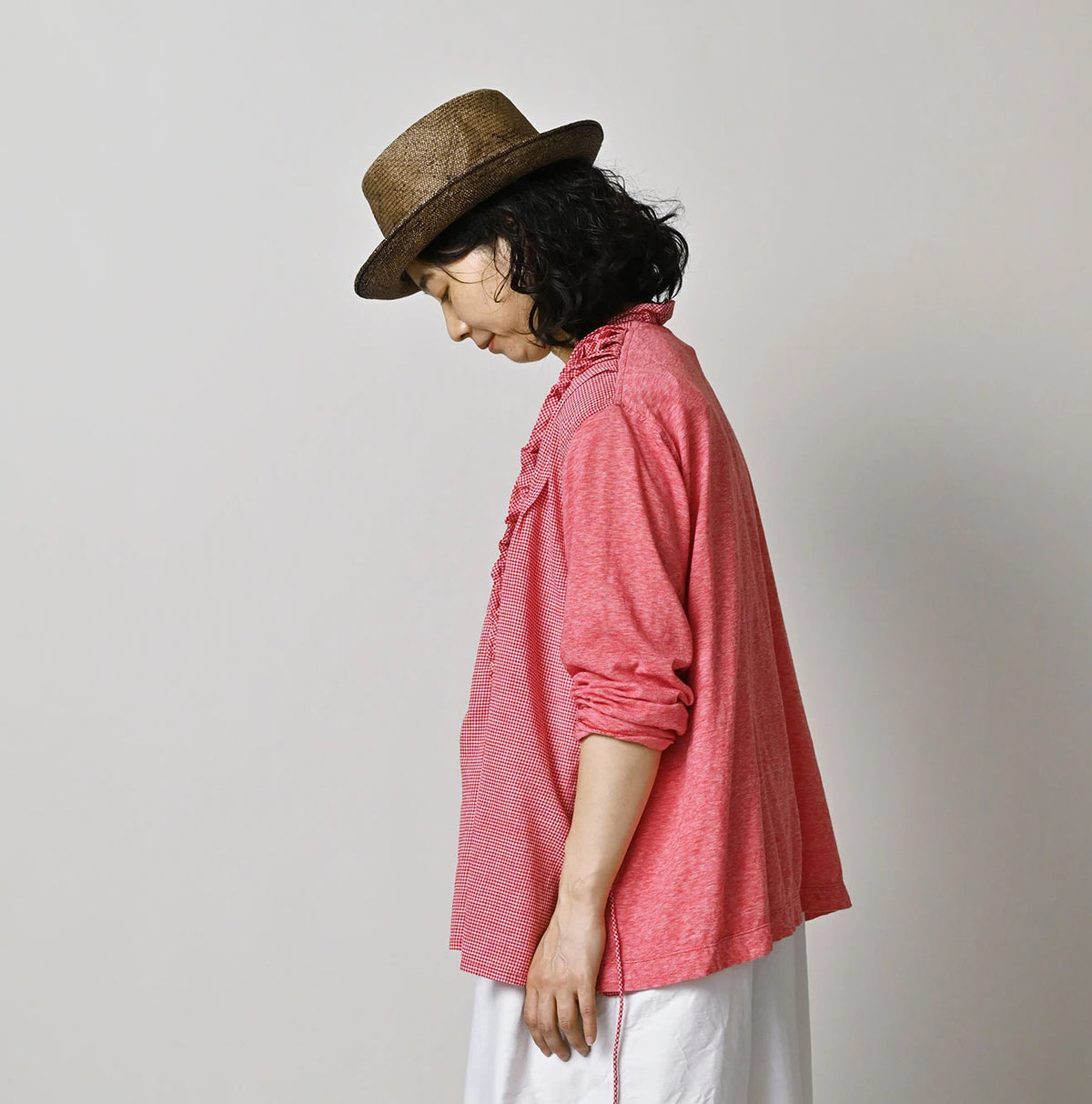 45R Plain Weave x Jersey Frilled Cache-Coeur