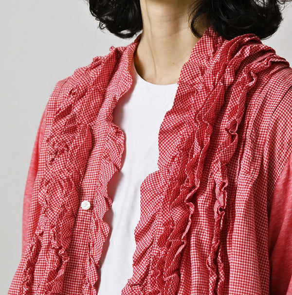 45R Plain Weave x Jersey Frilled Cache-Coeur