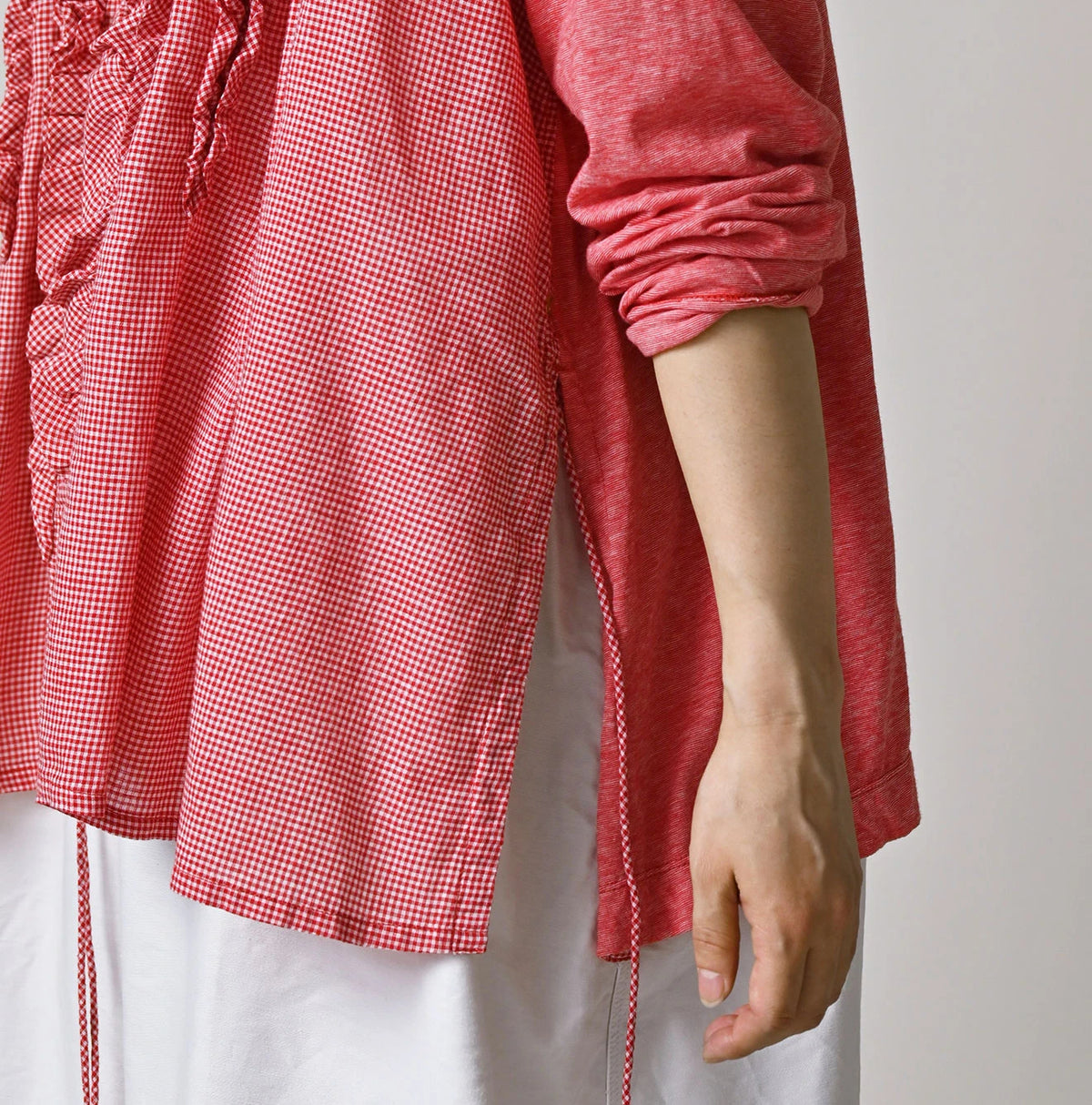 45R Plain Weave x Jersey Frilled Cache-Coeur