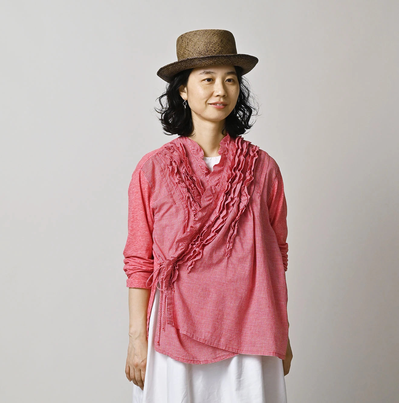 45R Plain Weave x Jersey Frilled Cache-Coeur - Image 12