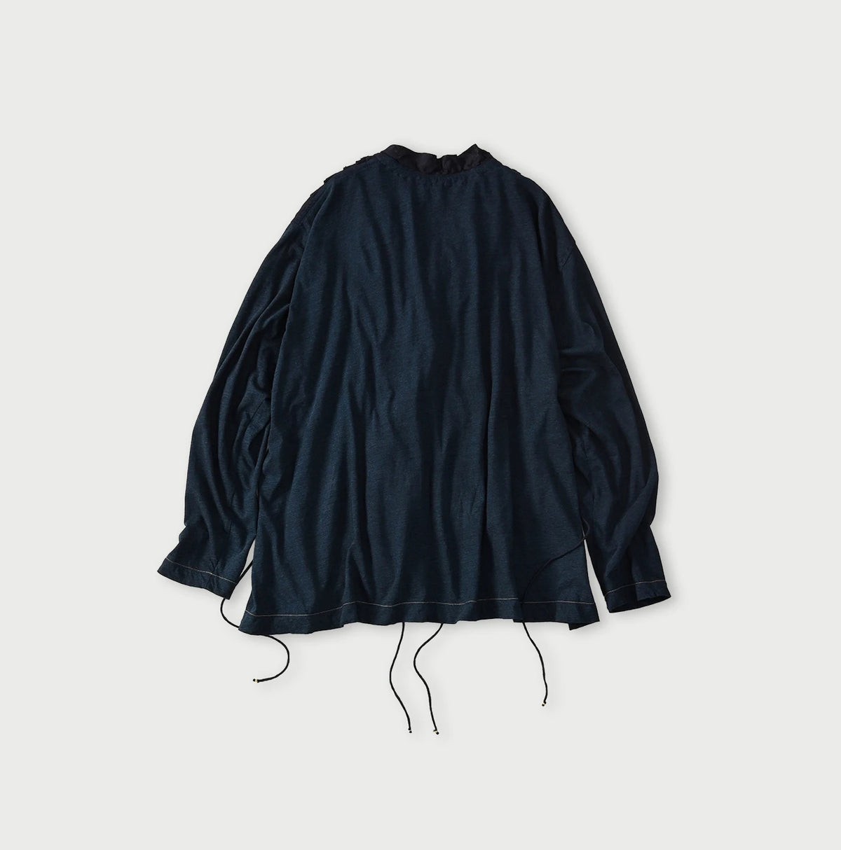45R Indigo Plain Weave x Jersey Frilled Cache-Coeur