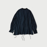 45R Indigo Plain Weave x Jersey Frilled Cache-Coeur