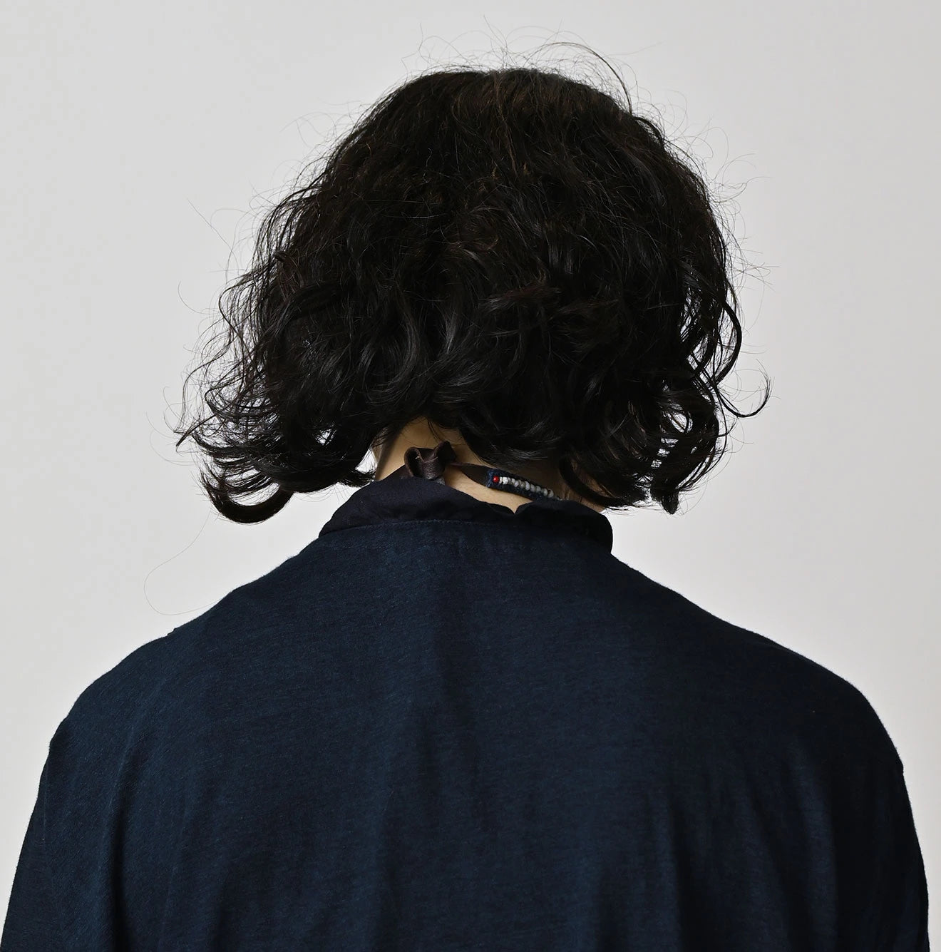 45R Indigo Plain Weave x Jersey Frilled Cache-Coeur - Image 8