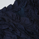 45R Indigo Plain Weave x Jersey Frilled Cache-Coeur