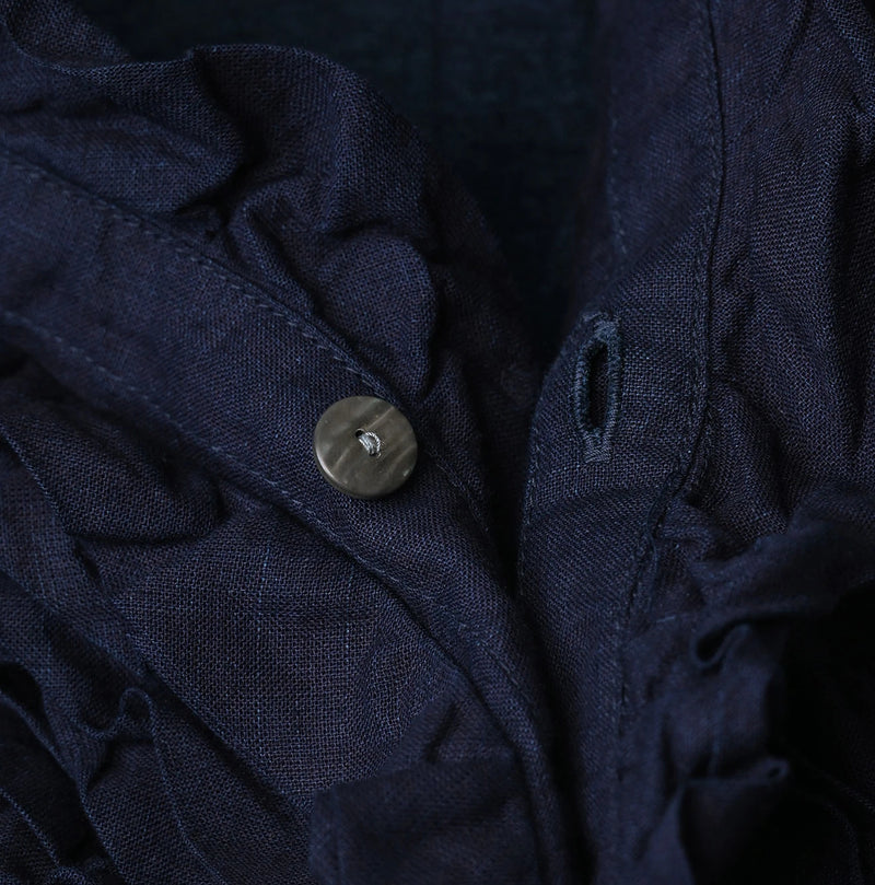 45R Indigo Plain Weave x Jersey Frilled Cache-Coeur - Image 17