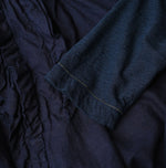45R Indigo Plain Weave x Jersey Frilled Cache-Coeur
