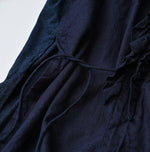 45R Indigo Plain Weave x Jersey Frilled Cache-Coeur