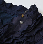 45R Indigo Plain Weave x Jersey Frilled Cache-Coeur