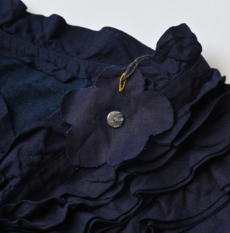45R Indigo Plain Weave x Jersey Frilled Cache-Coeur - Image 25