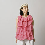 45R Plain Weave x Jersey Frilled Camisole