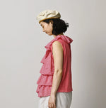 45R Plain Weave x Jersey Frilled Camisole