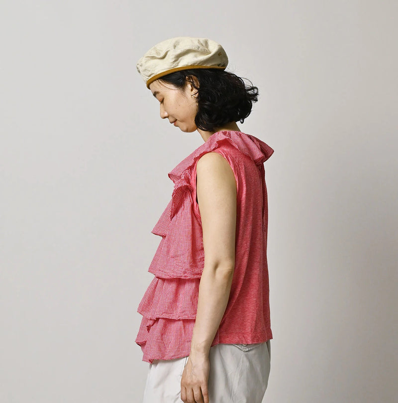 45R Plain Weave x Jersey Frilled Camisole - Image 6