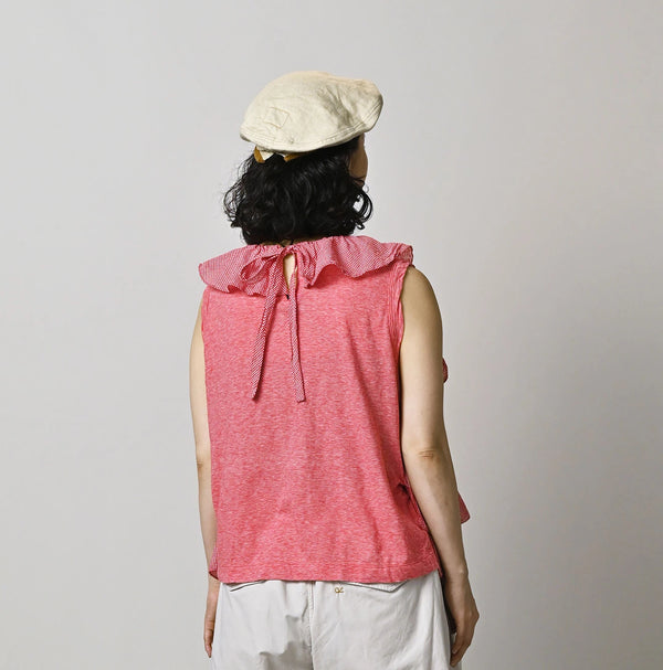 45R Plain Weave x Jersey Frilled Camisole