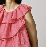 45R Plain Weave x Jersey Frilled Camisole