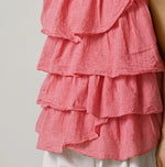 45R Plain Weave x Jersey Frilled Camisole