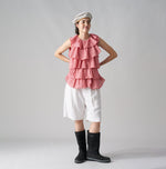 Plain Weave x Jersey Frilled Camisole