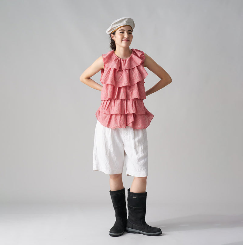Plain Weave x Jersey Frilled Camisole - Image 4
