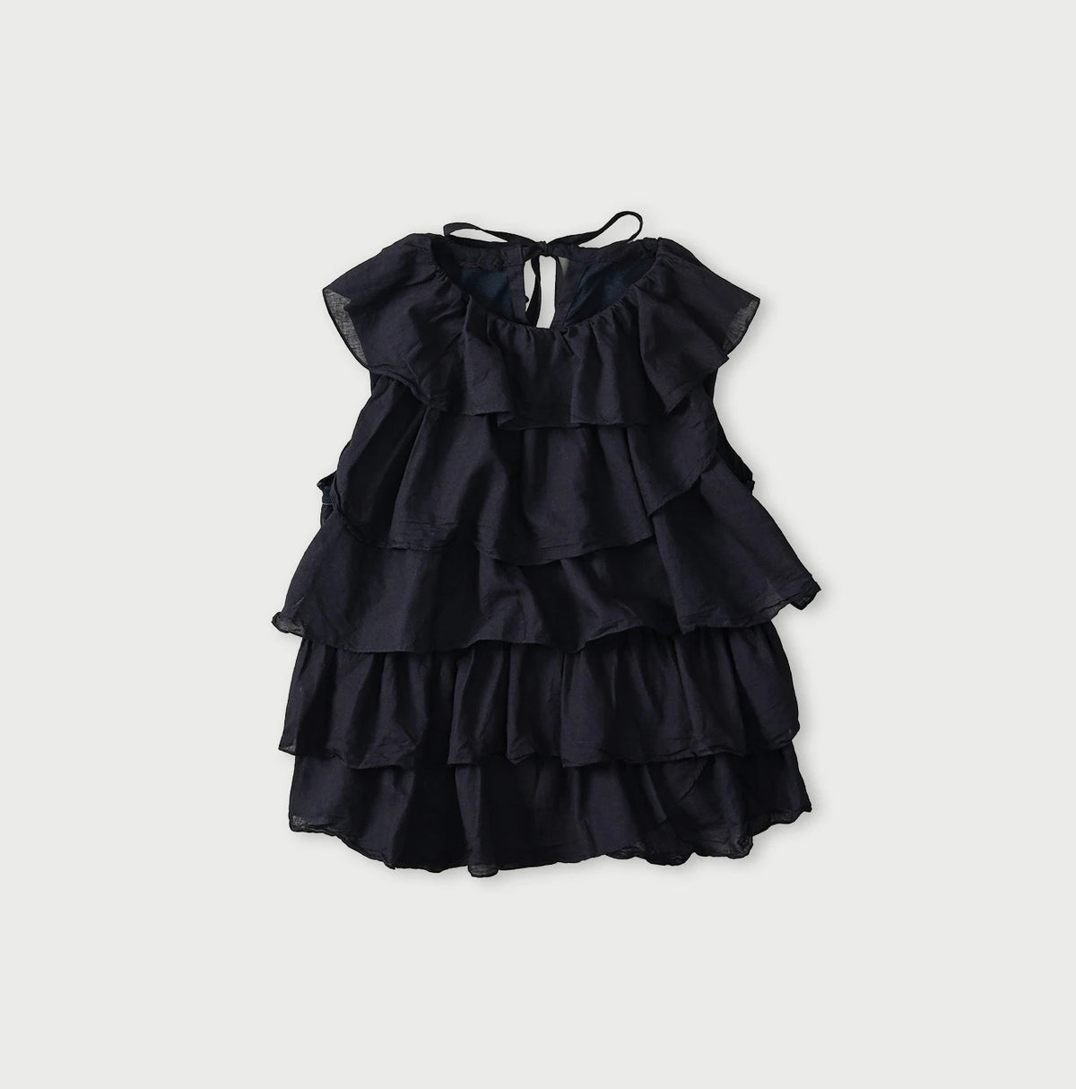 45R Indigo Plain Weave x Jersey Frilled Camisole