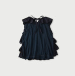 45R Indigo Plain Weave x Jersey Frilled Camisole