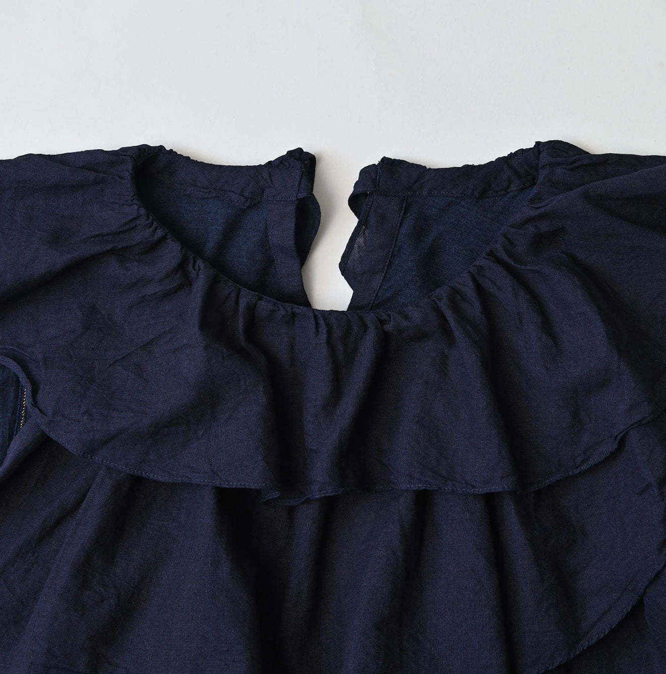 45R Indigo Plain Weave x Jersey Frilled Camisole - Image 10