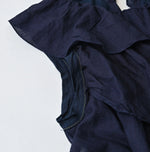 45R Indigo Plain Weave x Jersey Frilled Camisole