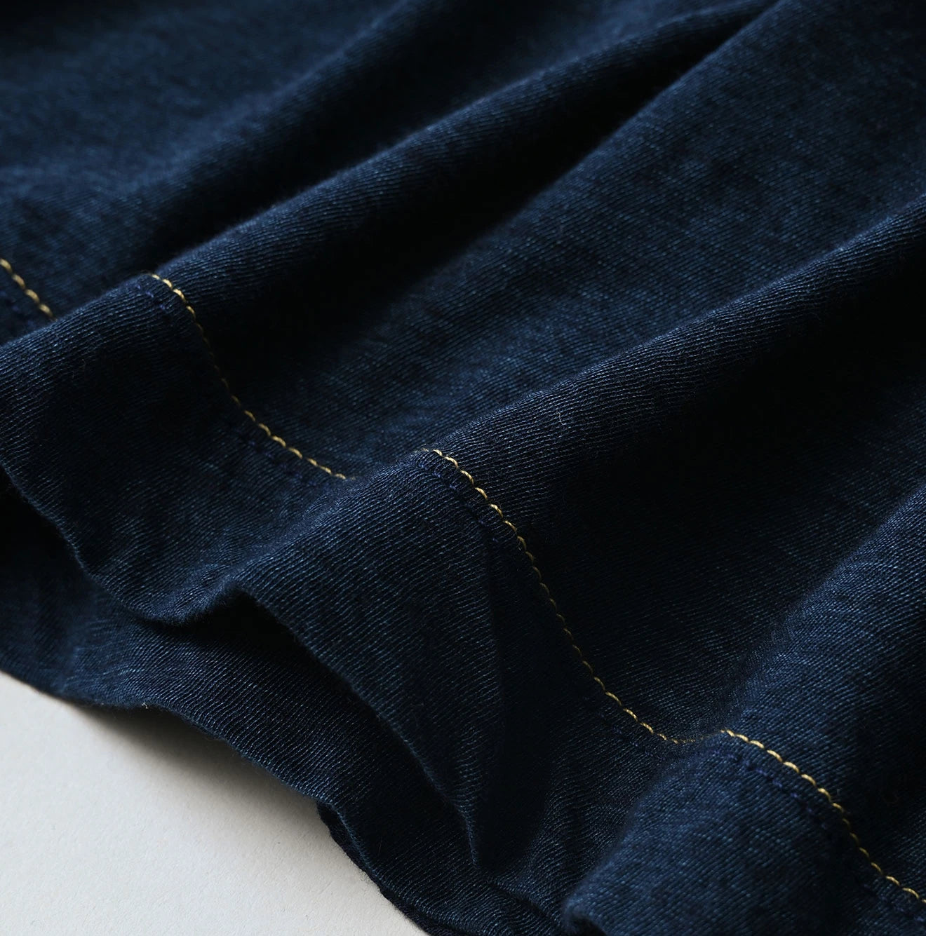 45R Indigo Plain Weave x Jersey Frilled Camisole
