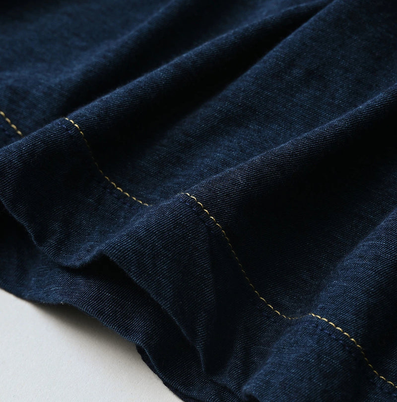 45R Indigo Plain Weave x Jersey Frilled Camisole - Image 16