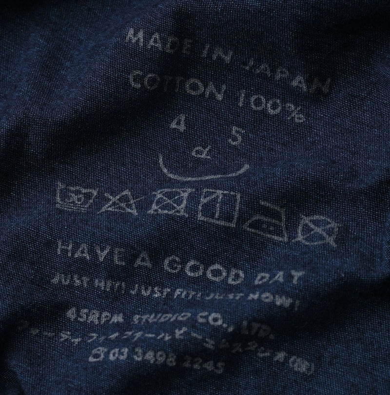 45R Indigo Plain Weave x Jersey Frilled Camisole - Image 17