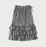 45R Plain Weave x Jersey Frilled Skirt