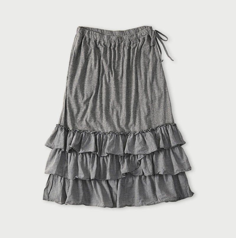 45R Plain Weave x Jersey Frilled Skirt - Image 1