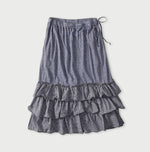 45R Plain Weave x Jersey Frilled Skirt