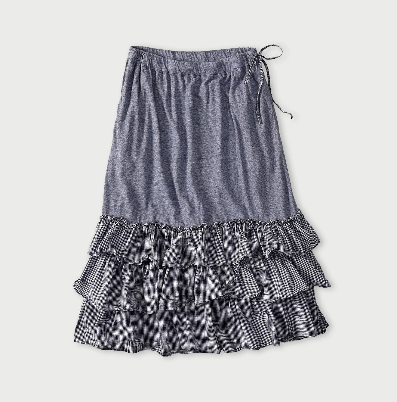 45R Plain Weave x Jersey Frilled Skirt - Image 3
