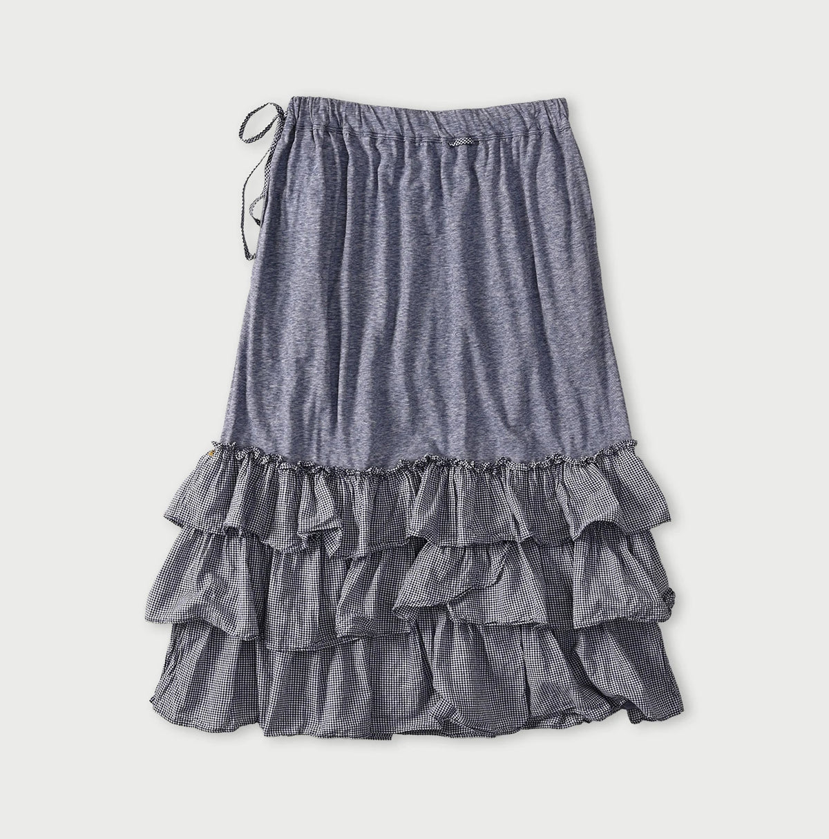 45R Plain Weave x Jersey Frilled Skirt