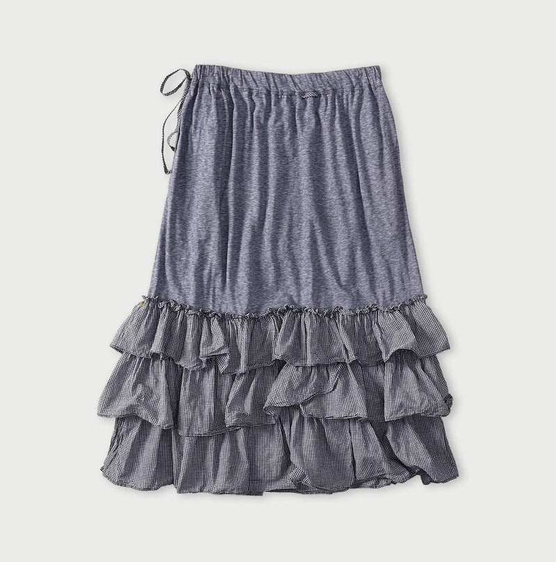 45R Plain Weave x Jersey Frilled Skirt - Image 13