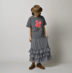 45R Plain Weave x Jersey Frilled Skirt