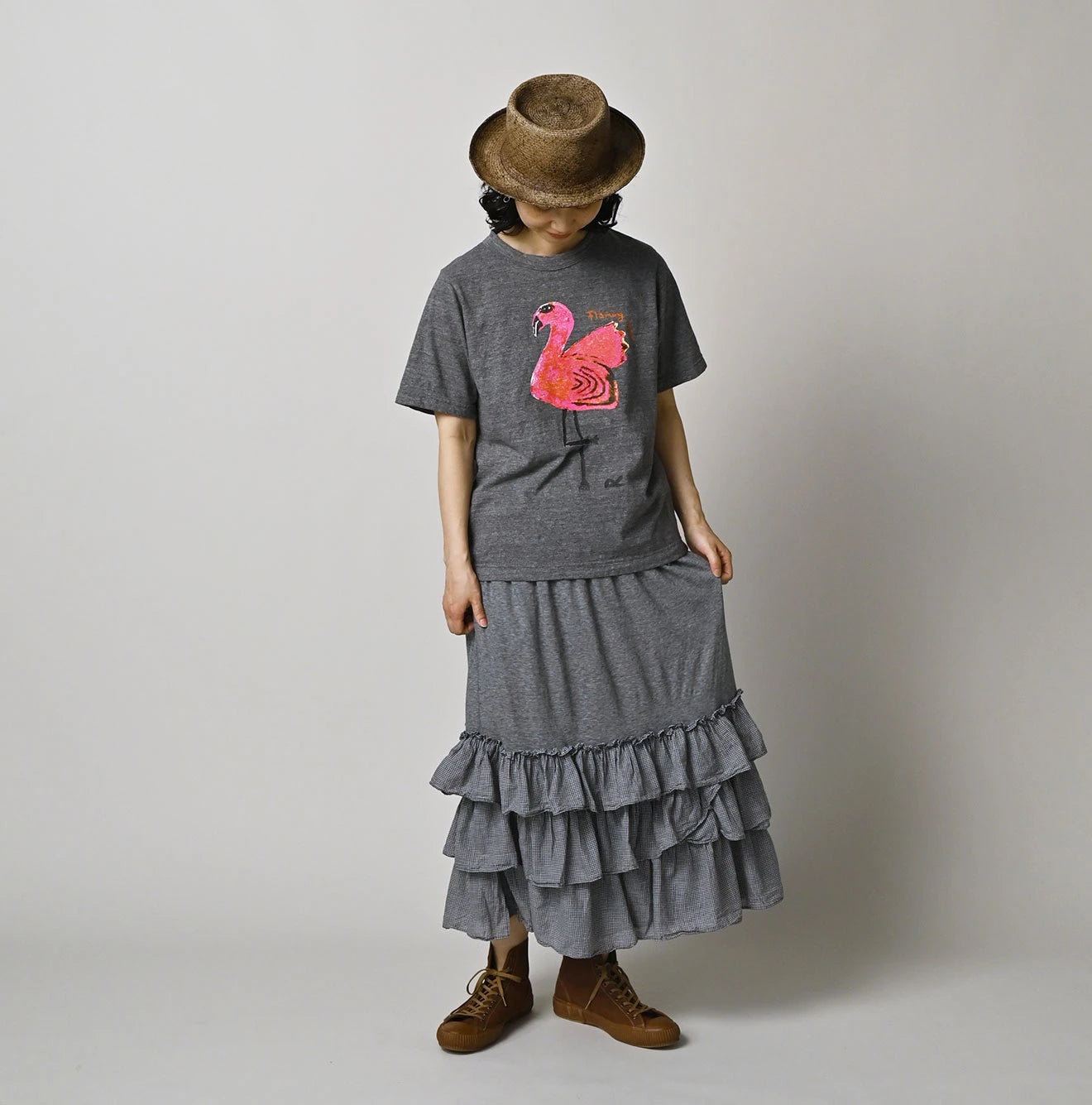 45R Plain Weave x Jersey Frilled Skirt - Image 4