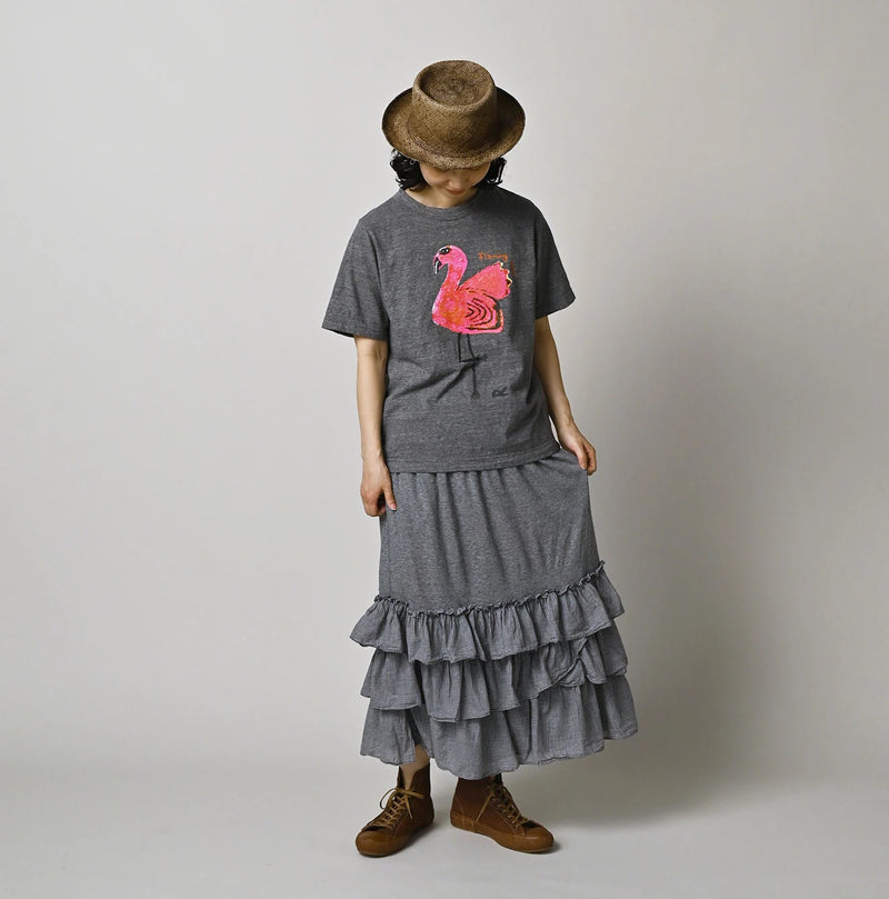45R Plain Weave x Jersey Frilled Skirt - Image 4