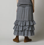 45R Plain Weave x Jersey Frilled Skirt