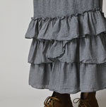 45R Plain Weave x Jersey Frilled Skirt