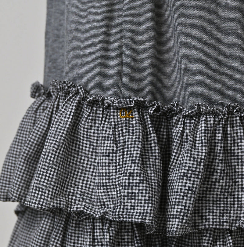 45R Plain Weave x Jersey Frilled Skirt - Image 12