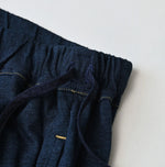 45R Indigo Plain Weave x Jersey Frilled Skirt