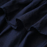 45R Indigo Plain Weave x Jersey Frilled Skirt