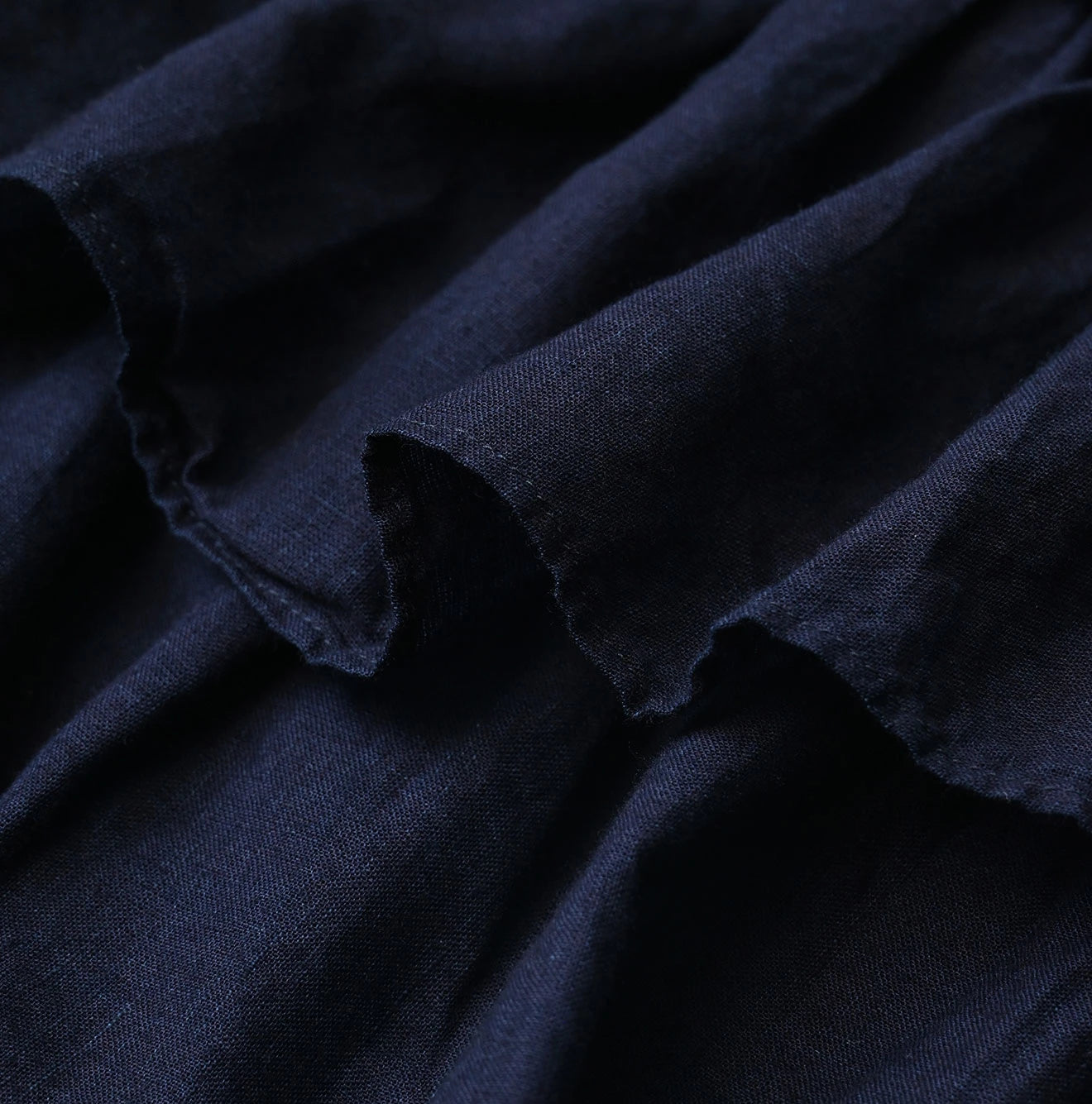 45R Indigo Plain Weave x Jersey Frilled Skirt - Image 16