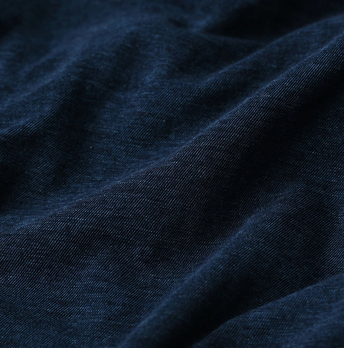 45R Indigo Plain Weave x Jersey Frilled Skirt