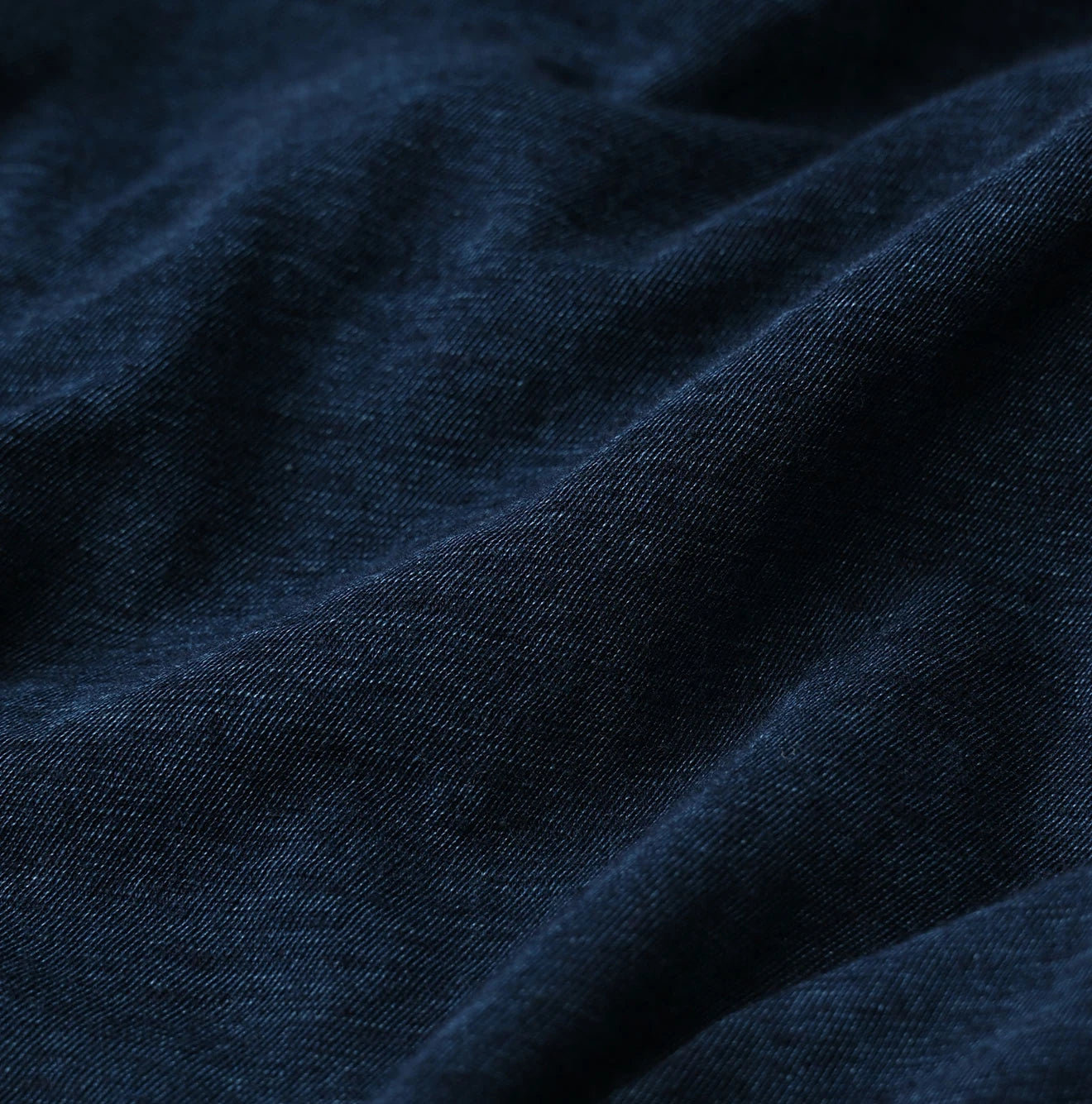 45R Indigo Plain Weave x Jersey Frilled Skirt