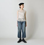 45R Linen Ribbon Batten Lace Camisole