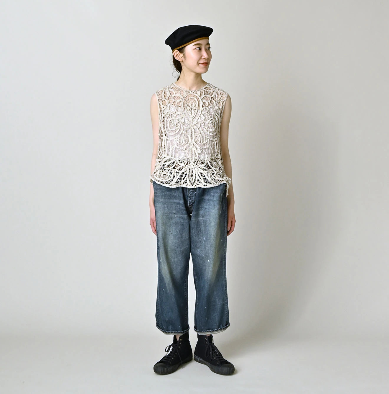 45R Linen Ribbon Batten Lace Camisole - Image 2