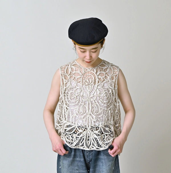 45R Linen Ribbon Batten Lace Camisole